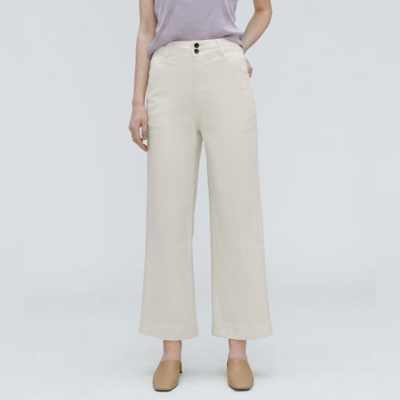 Everlane The Organic Wide Leg Pant size 2 in Bone NWT - Picture 1 of 14